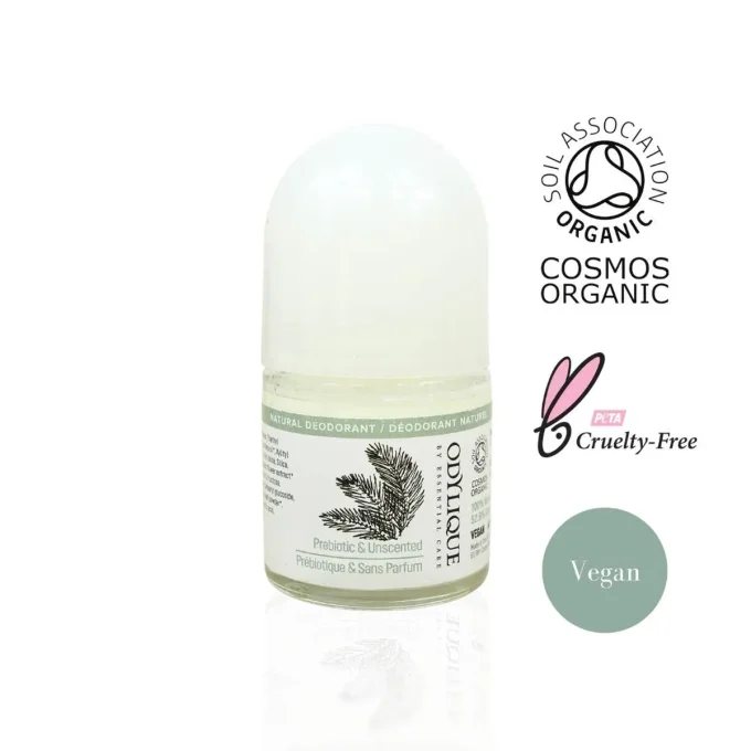 Déodorant Prébiotique Sans Parfum Odylique certifié Cosmos Organic vegan cruelty-free