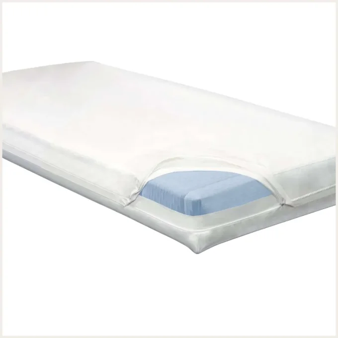 Housse anti-acariens matelas Softsan® Protect Plus ouverte, fermeture éclair sur trois côtés