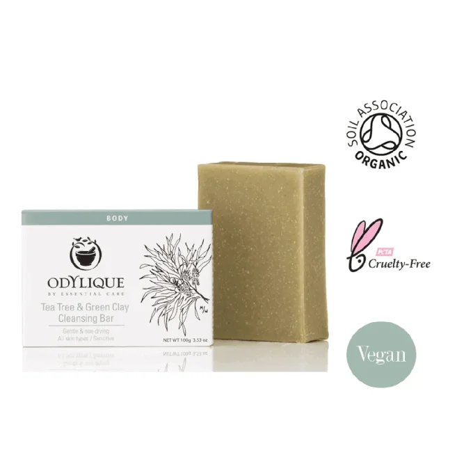 Savon Bio Argile Verte & Arbre à Thé Odylique 100g – certifié bio, vegan