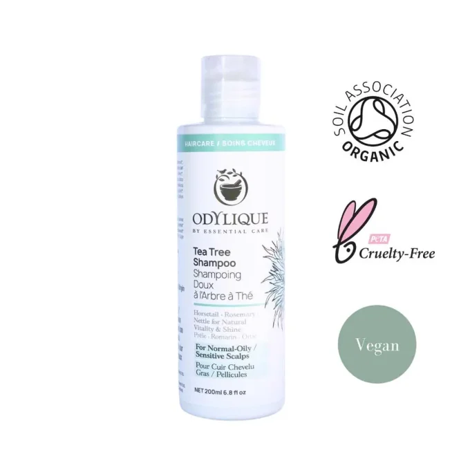 Shampoing Doux à l'Arbre à Thé Odylique 200ml bio Soil Association cruelty-free