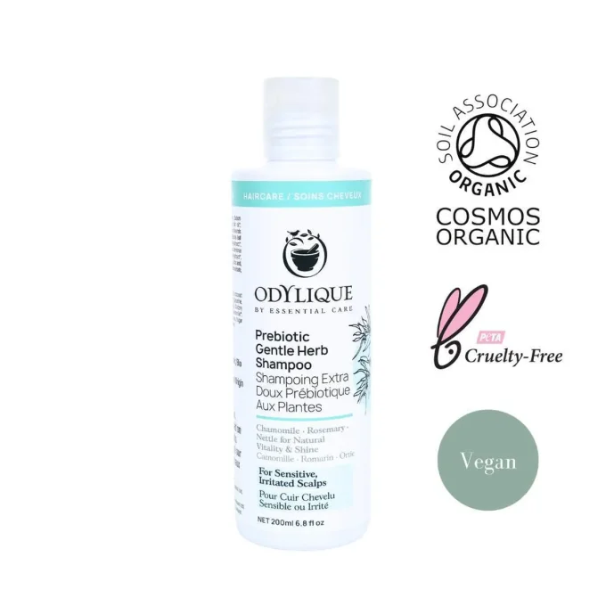 Shampoing Extra Doux Prébiotique aux Plantes Odylique 200ml bio Cosmos Organic vegan